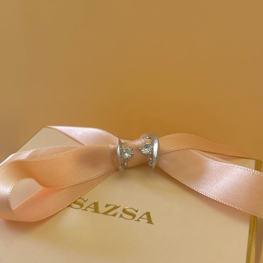 Silver zircone studs