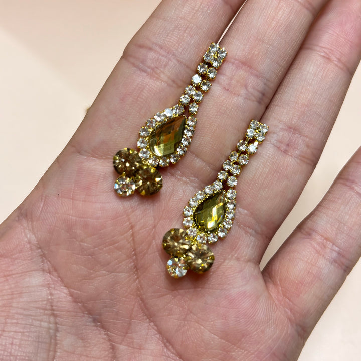 Brown and bronze rhinestone chunky set