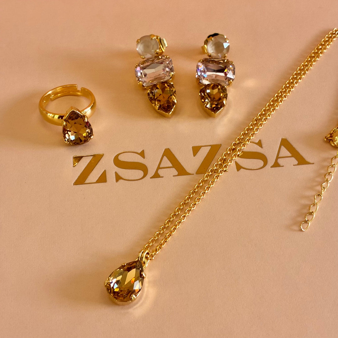 Bronze shades Swarovski crystals set