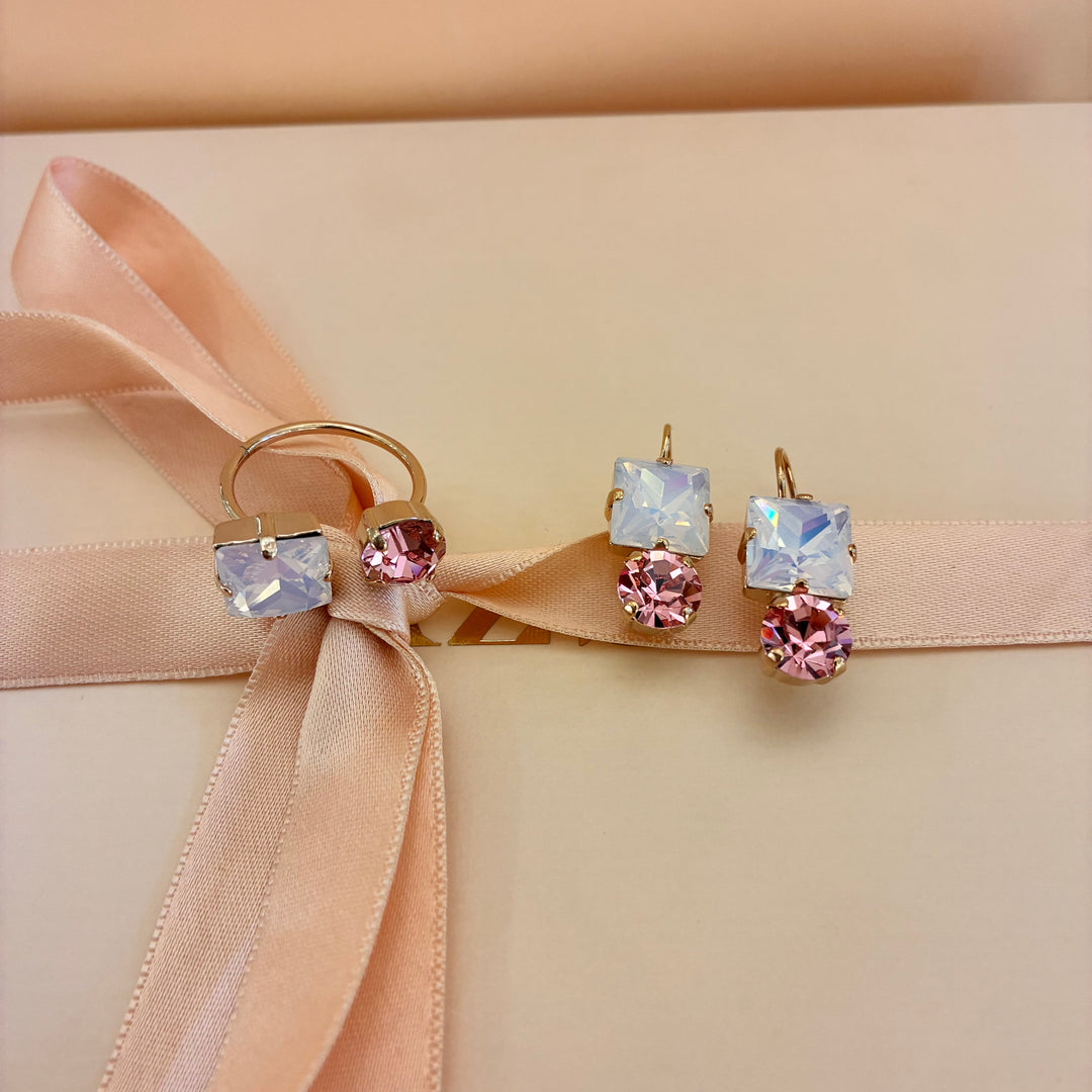 Pink rose gold plated set