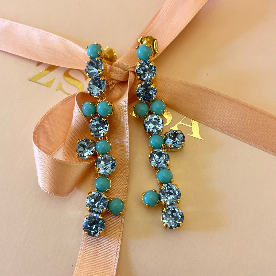 Turquoise & light blue earrings and bracelet