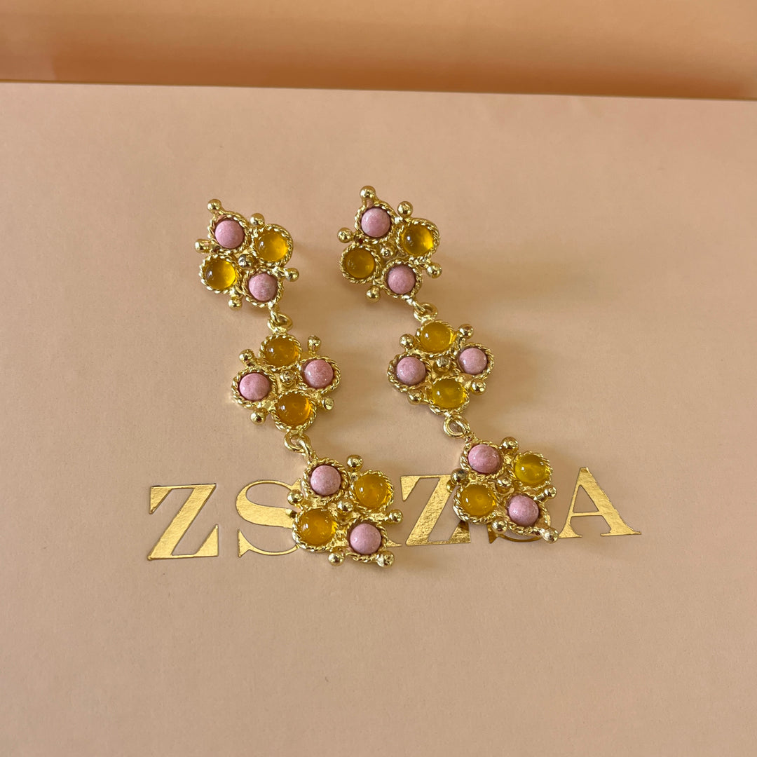 Yellow and light pink handmade set
