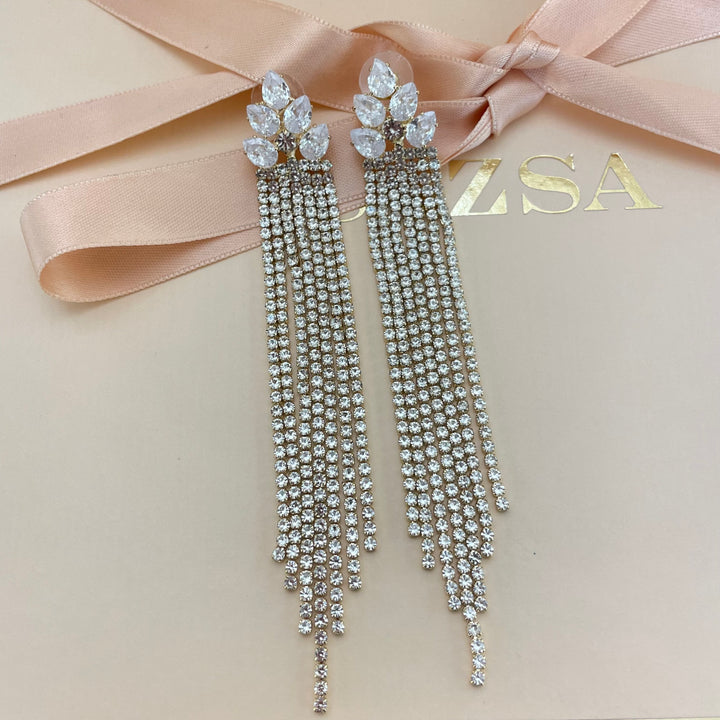 Fringe teardrop earrings