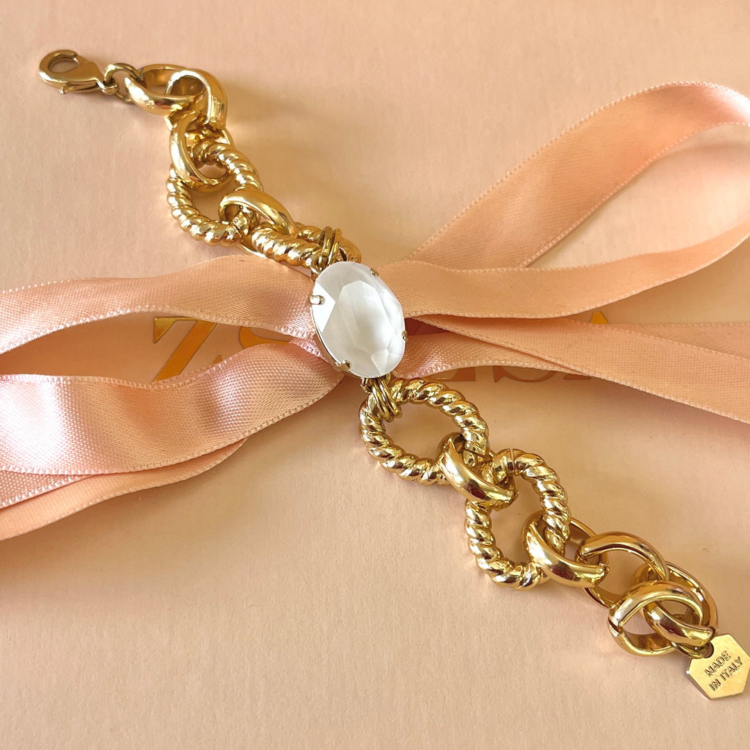 White Swarovski crystals bracelet