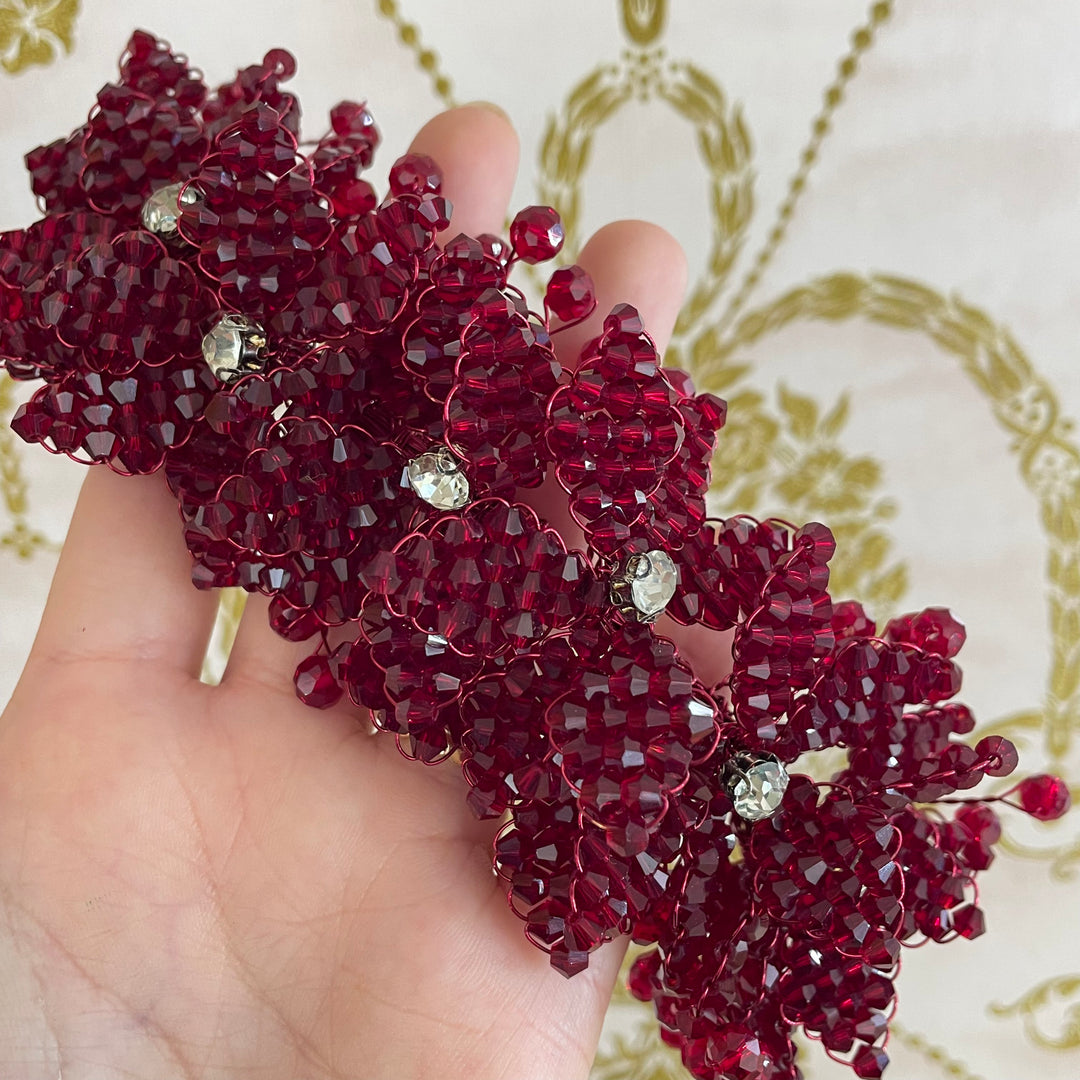 Dark red flowers headpiece