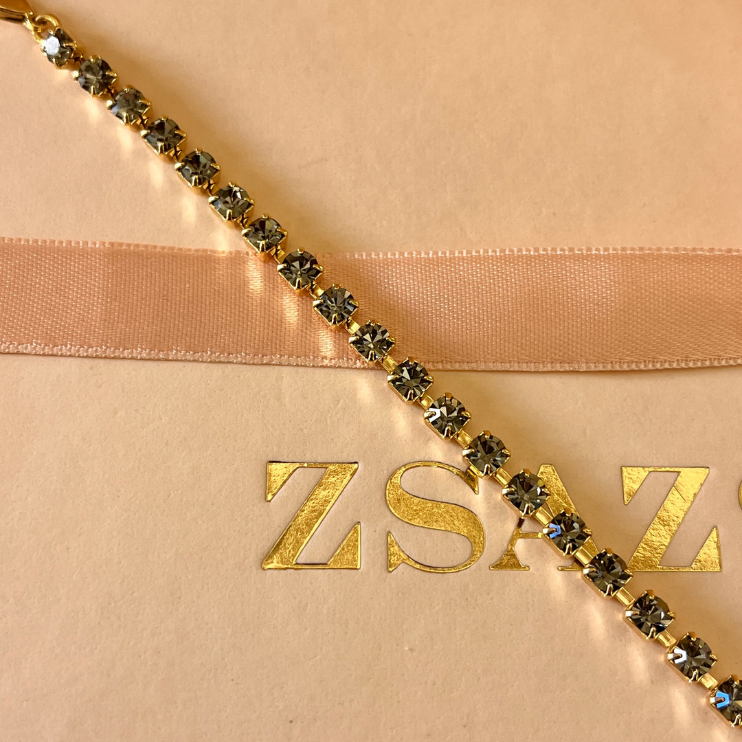 Grey preciosa crystals bracelet