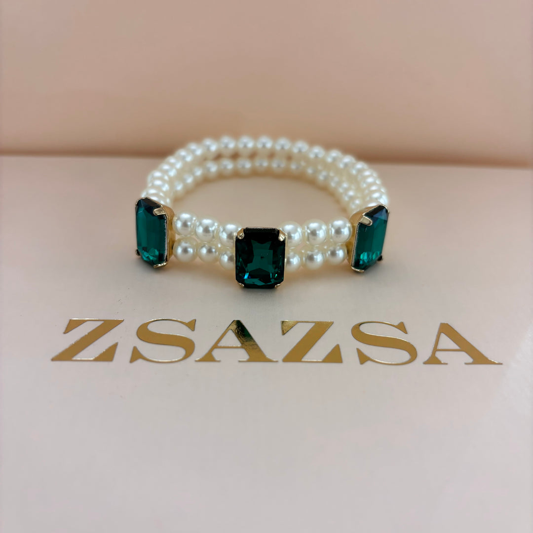 Green pearl bangle