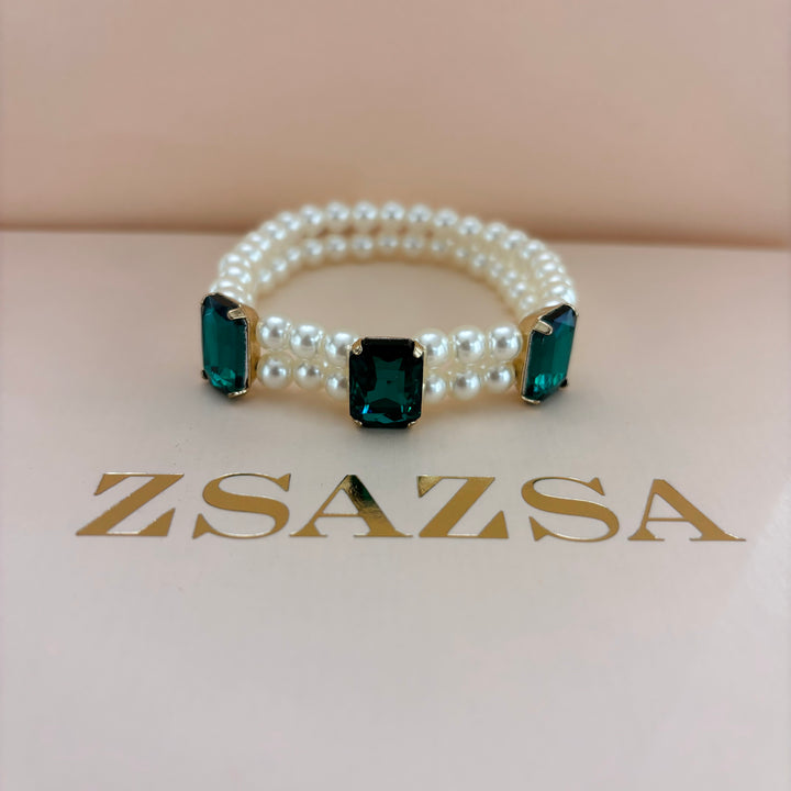 Green pearl bangle