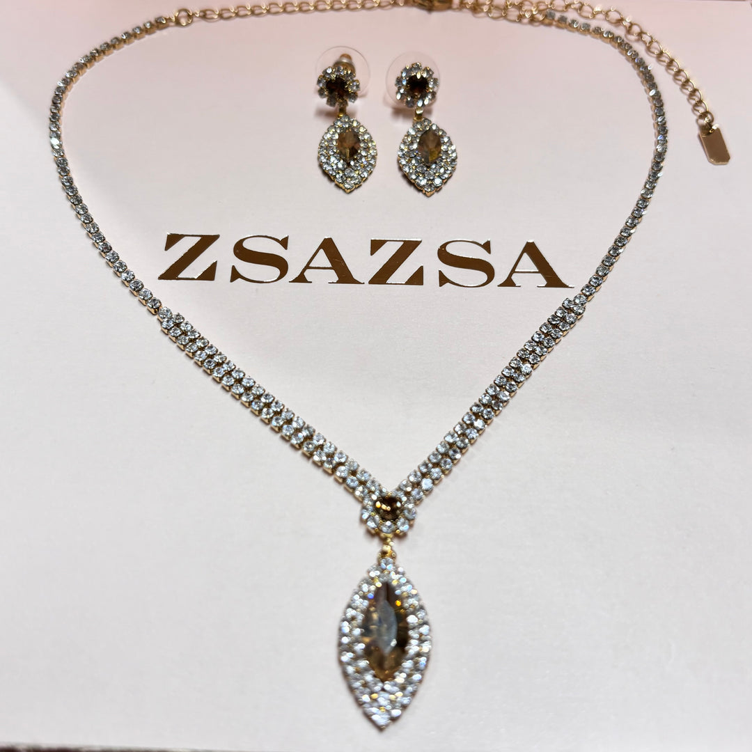 Marquise bronze rhinestone set