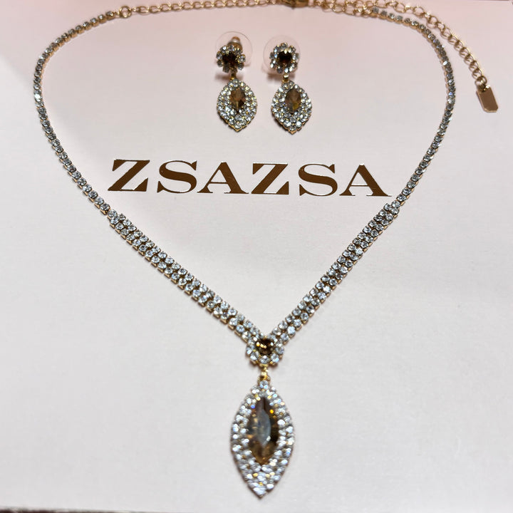 Marquise bronze rhinestone set