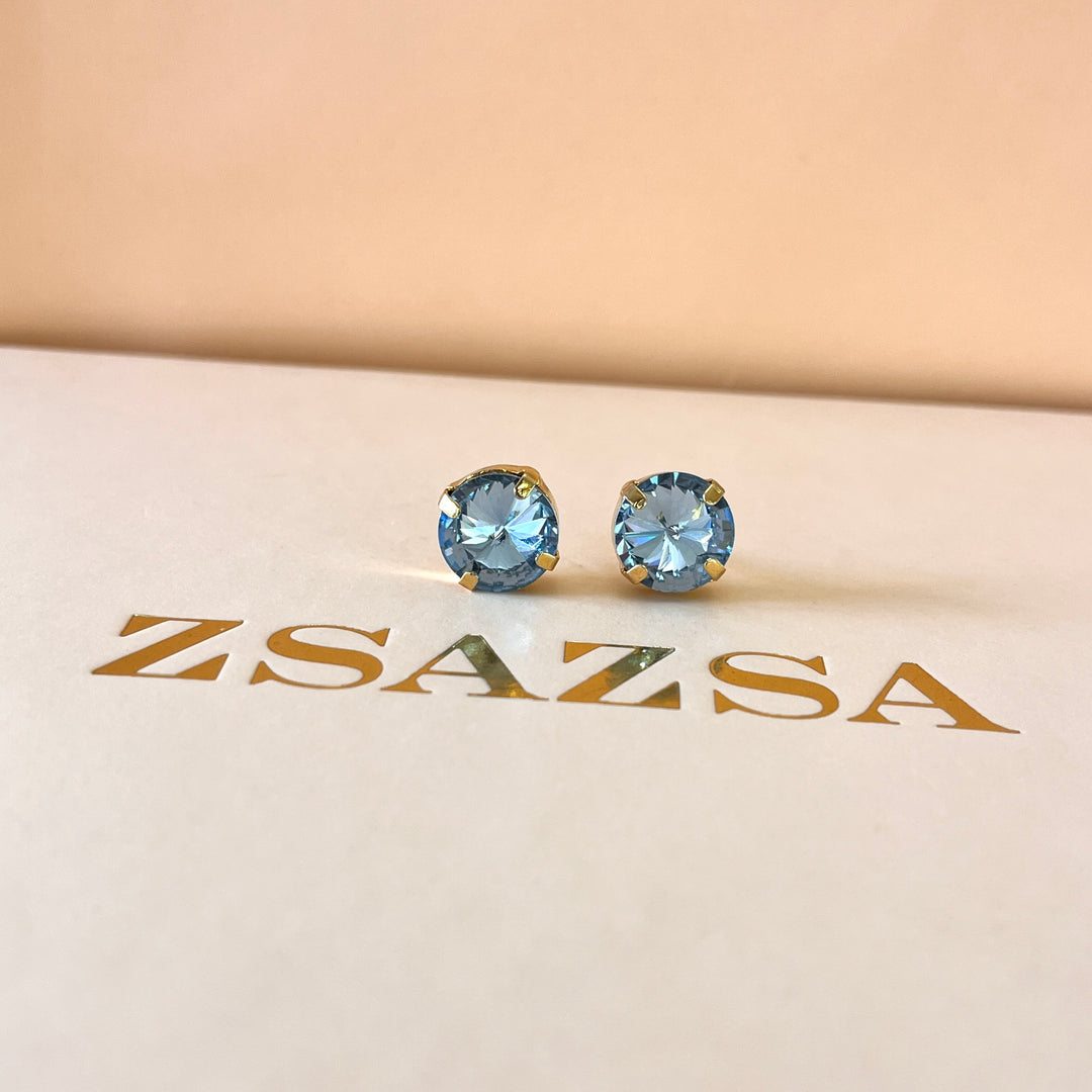 Light blue preciosa crystals studs