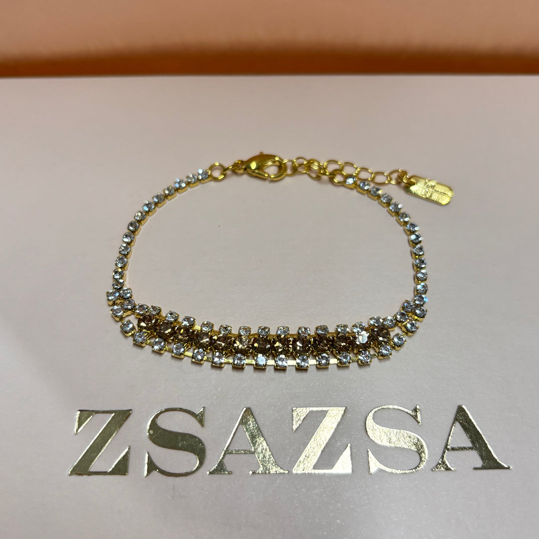 Bronze rhinestone gold plated set