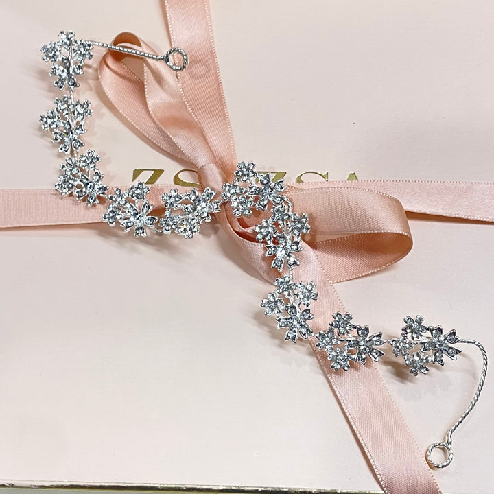 Silver flower cluster headpiece