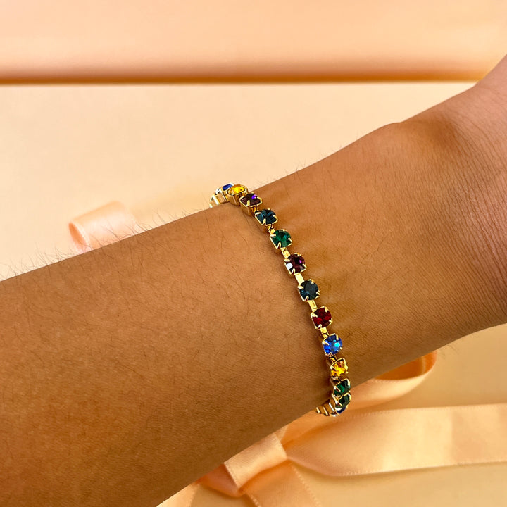 Multicolour Swarovski crystals bracelet