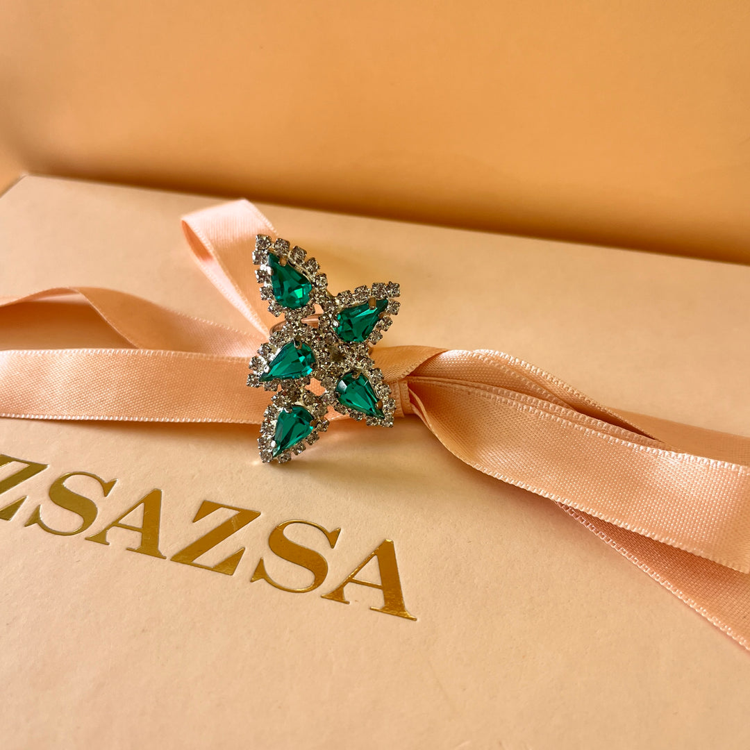 Mint teardrop preciosa crystal set