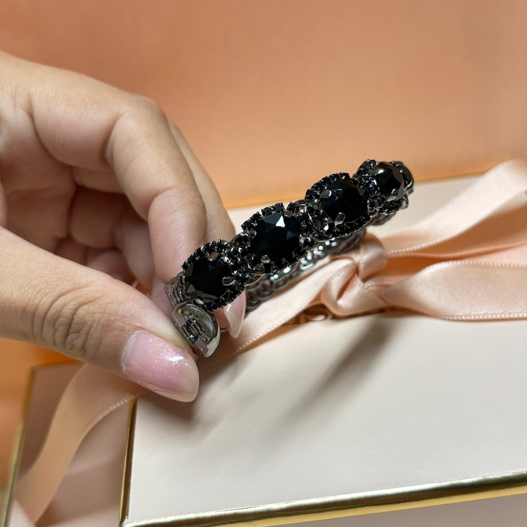 Black rhinestone bangle