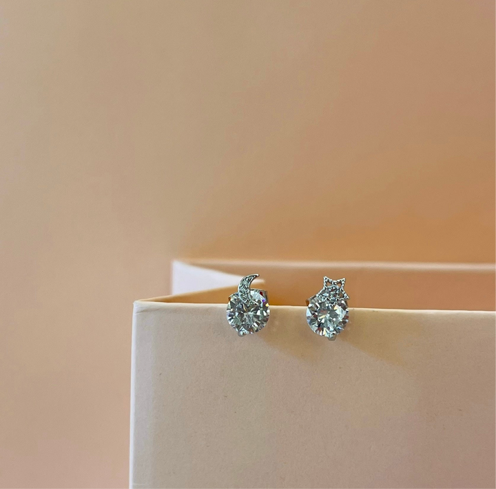 Moon & star zircone studs