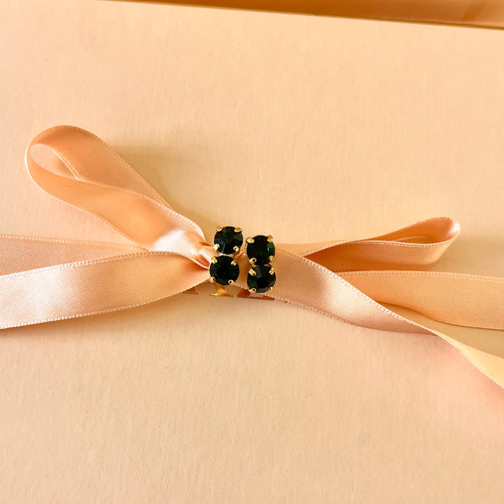 Dark green preciosa crystals studs