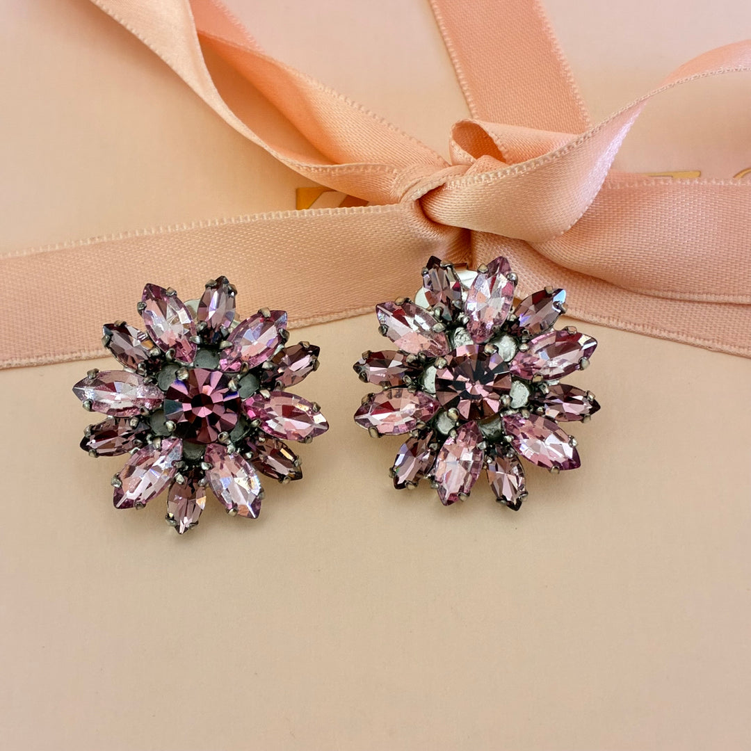 Flowers mauve preciosa crystals set