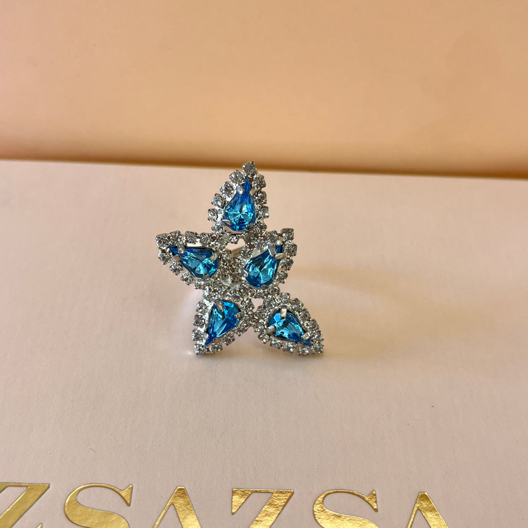 Turquoise preciosa crystals set