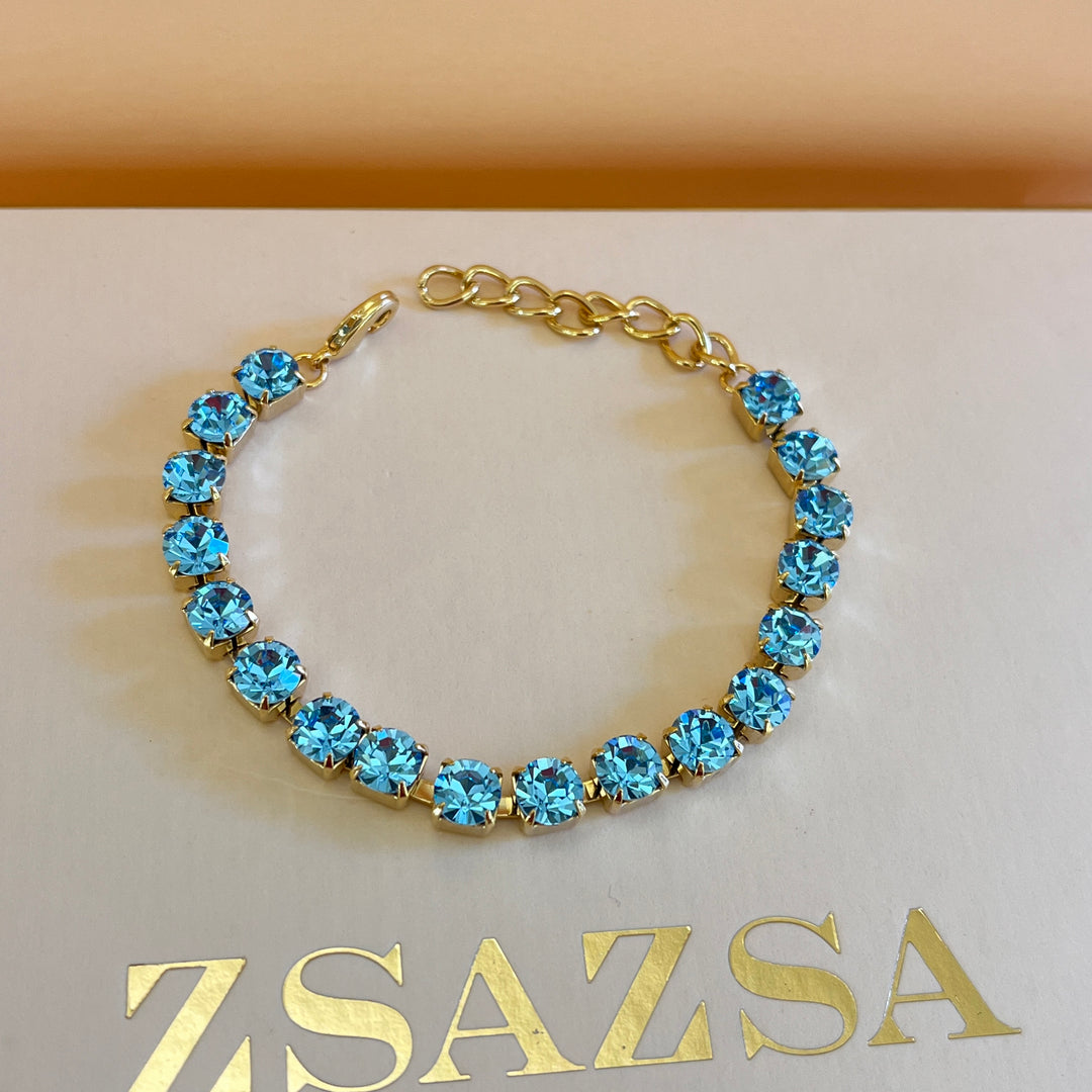 Turquoise Preciosa crystals tennis bracelet