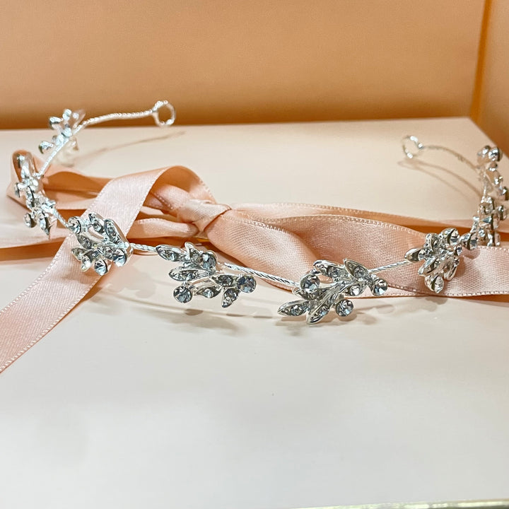 Silver Leaves flexible headpiece