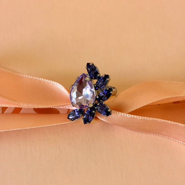 Purple and lilac teardrop silver plated set