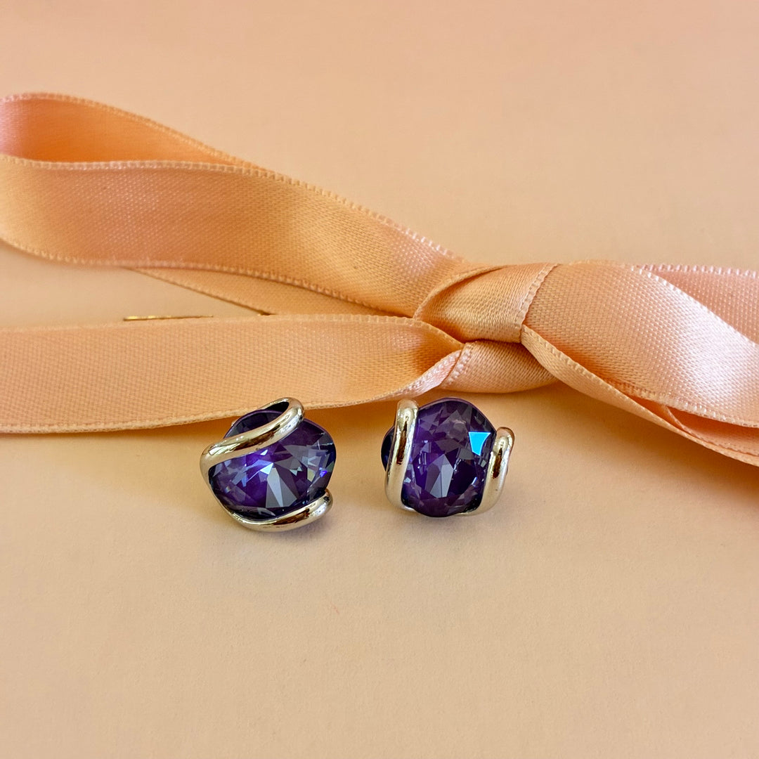 Murano purple pendant silver set