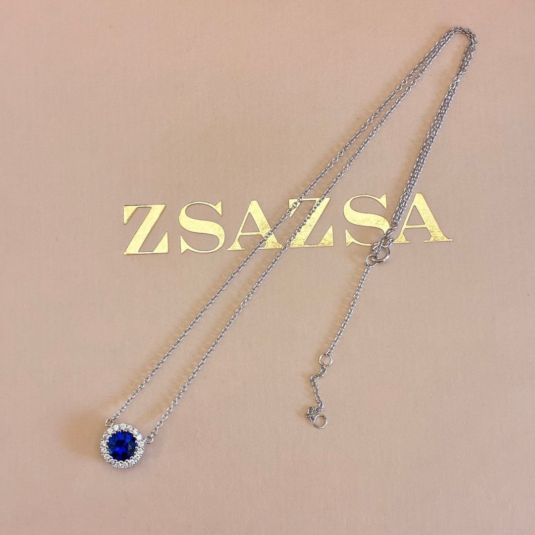 Royal blue sterling silver pendant