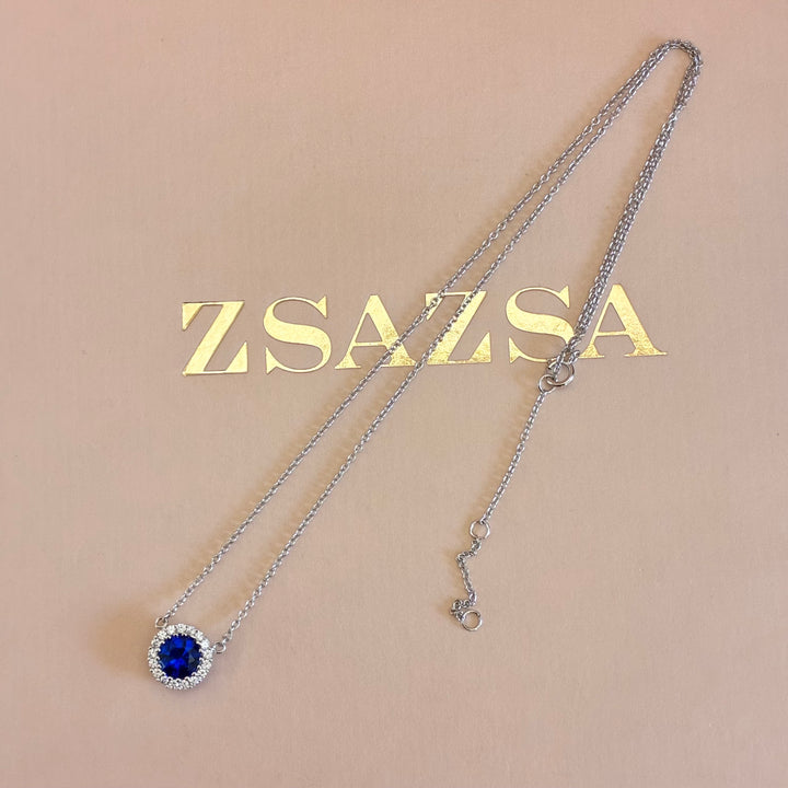 Royal blue sterling silver pendant