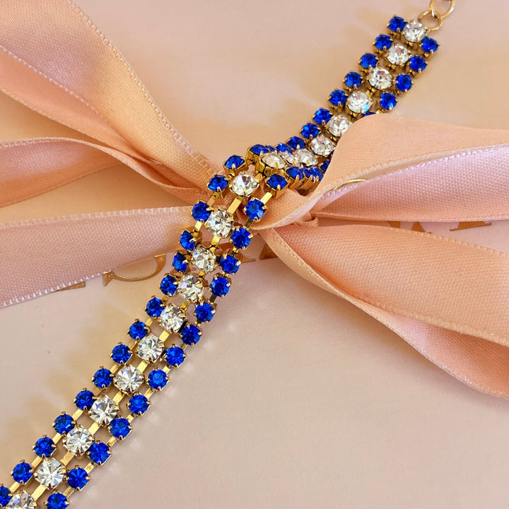 Royal blue Swarovski crystals bracelet