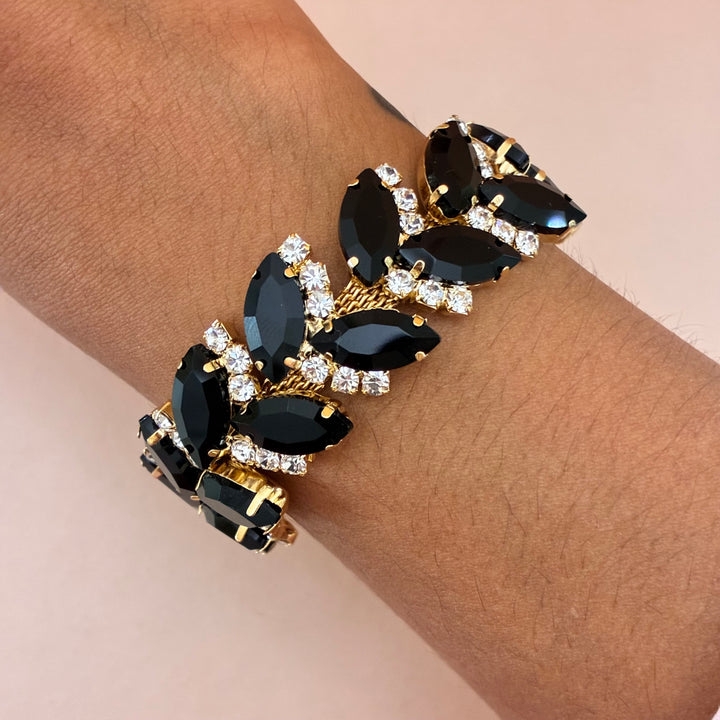 Marquise black Swarovski crystals bracelet