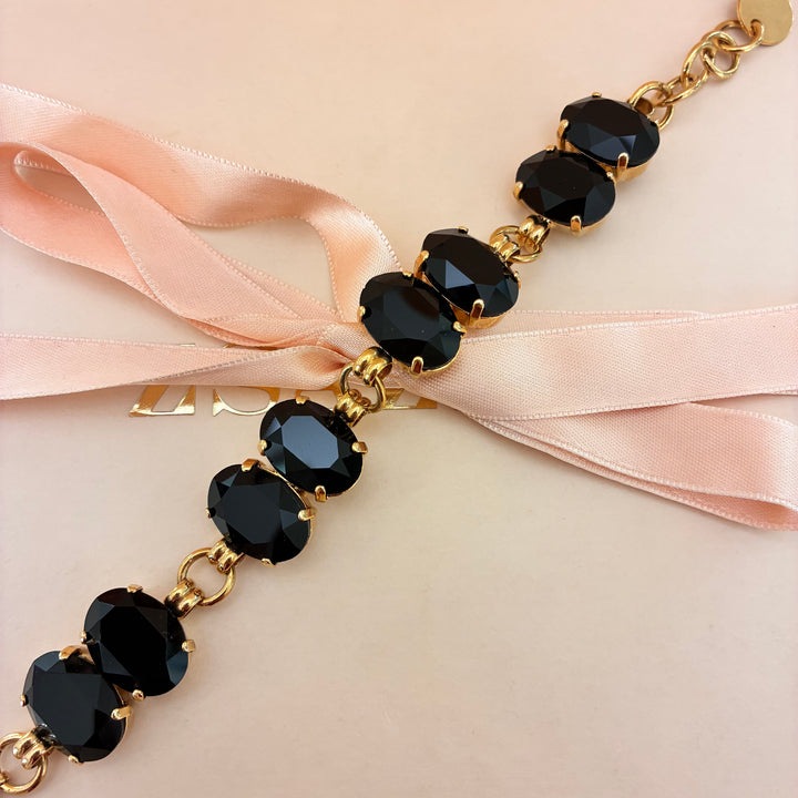 Oval preciosa crystals gold plated bracelet