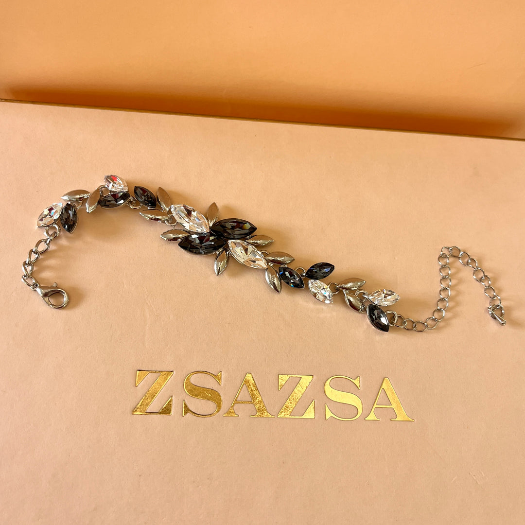 Marquise grey Swarovski crystals set