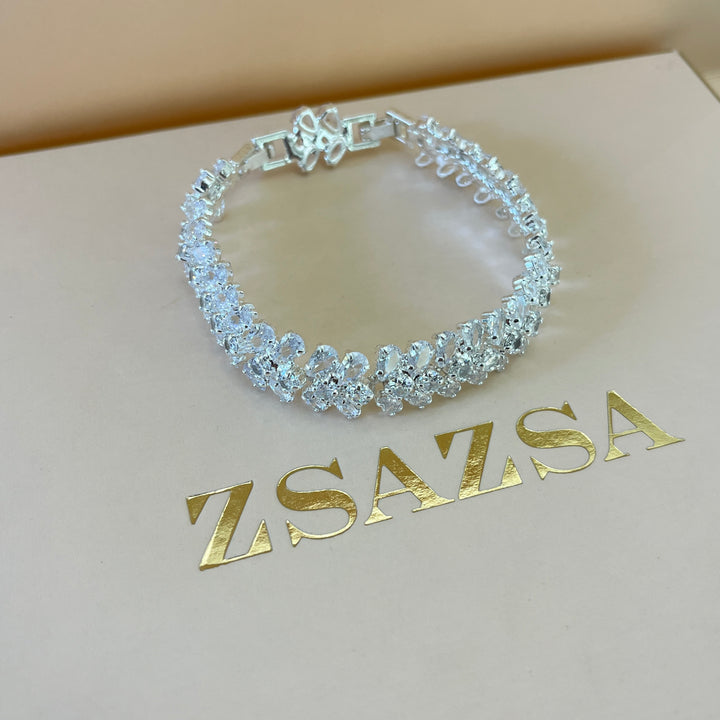 Mixed stones silver zircone set