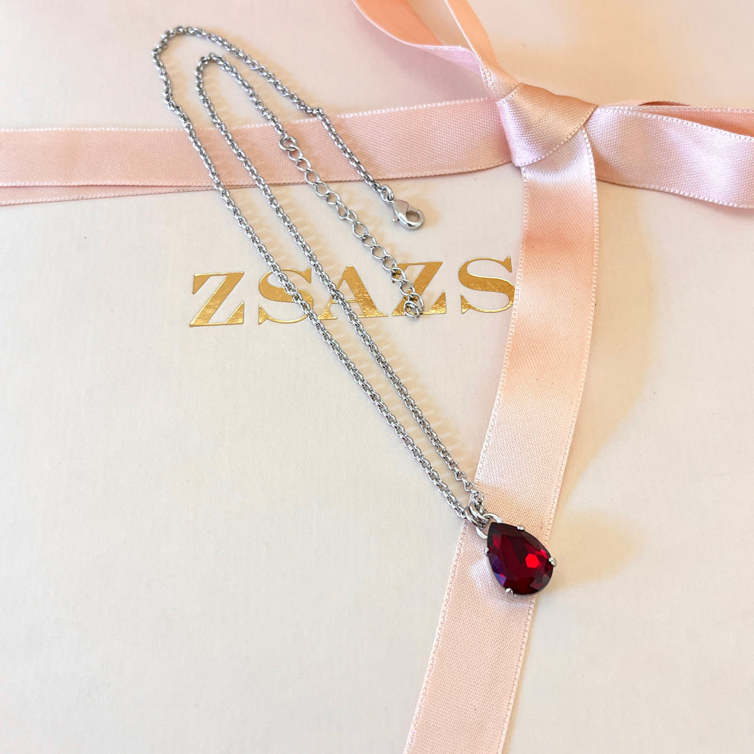 Dark red Swarovski crystals set