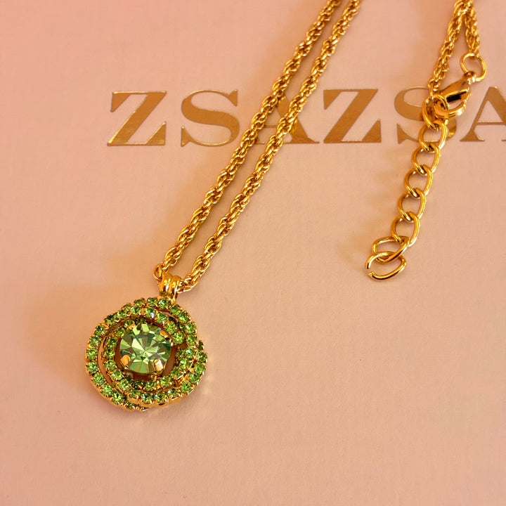Round green Preciosa crystals pendant