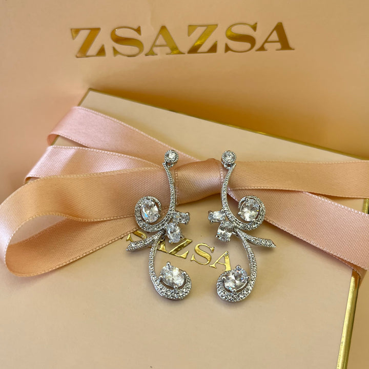 Silver zircone earrings