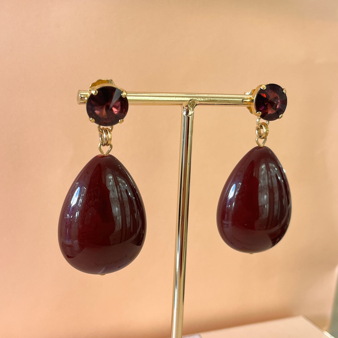 Purple preciosa crystals earrings