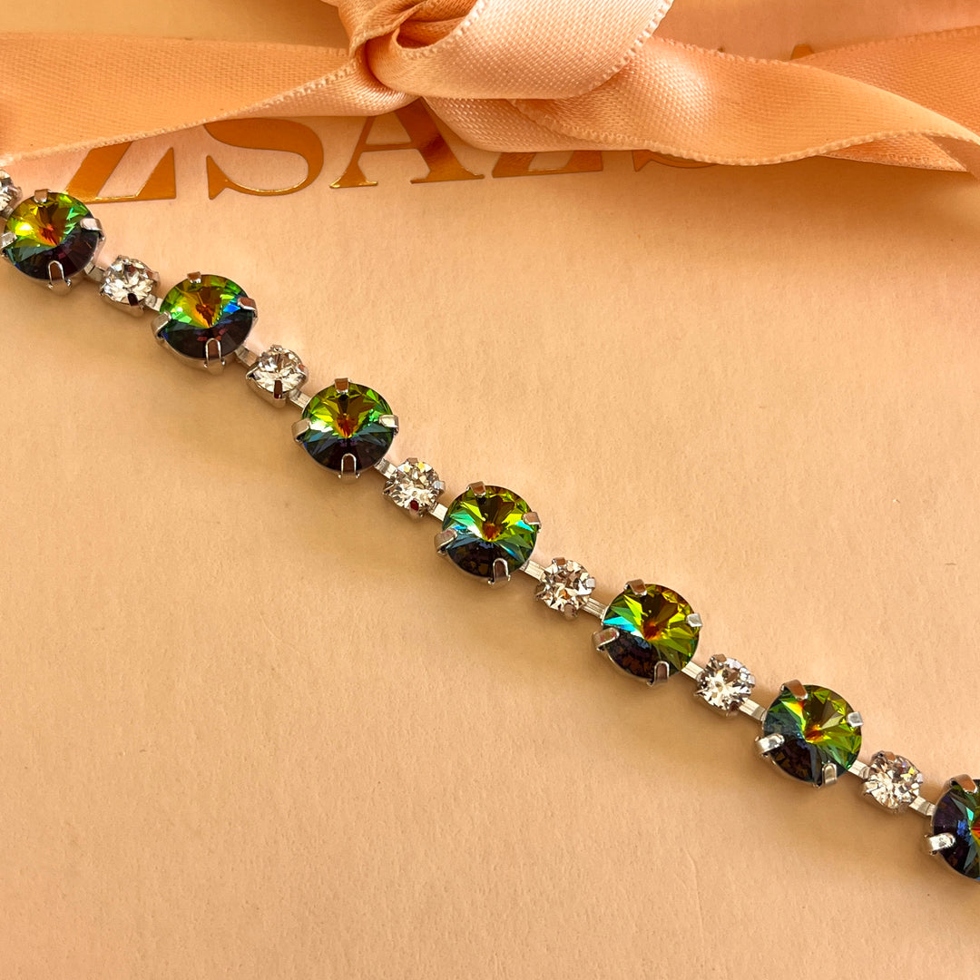 Watermelon Swarovski crystals bracelet