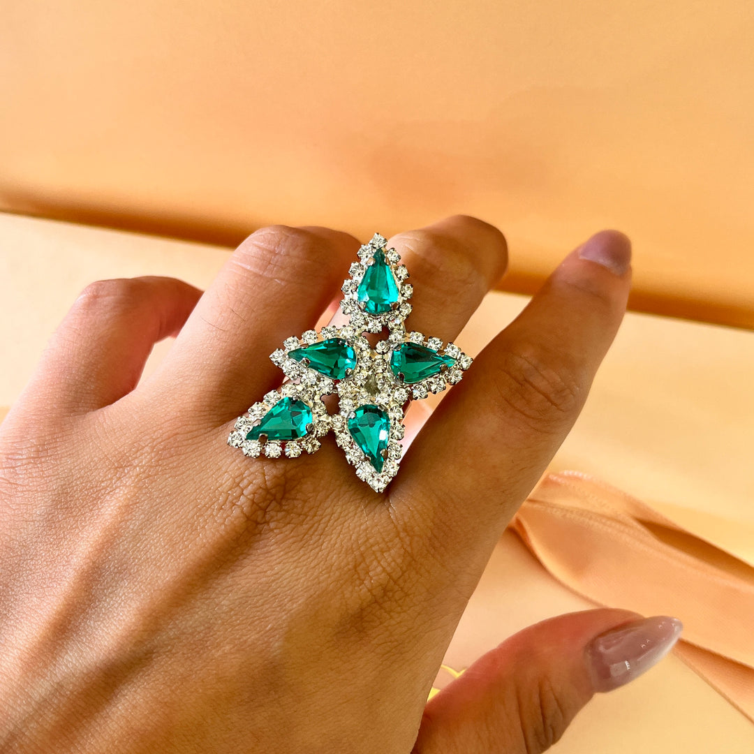 Mint teardrop preciosa crystal set