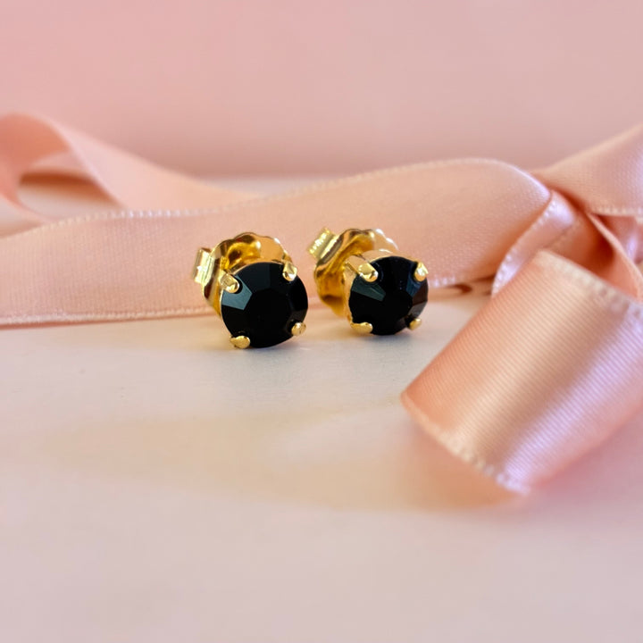 Black preciosa crystals studs