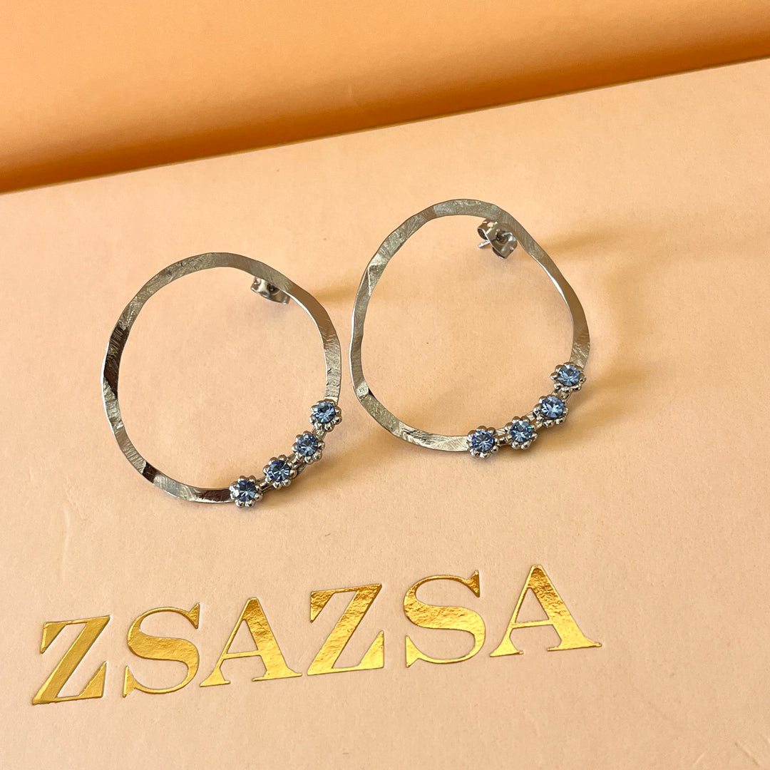 Light blue Preciosa crystals handmade set