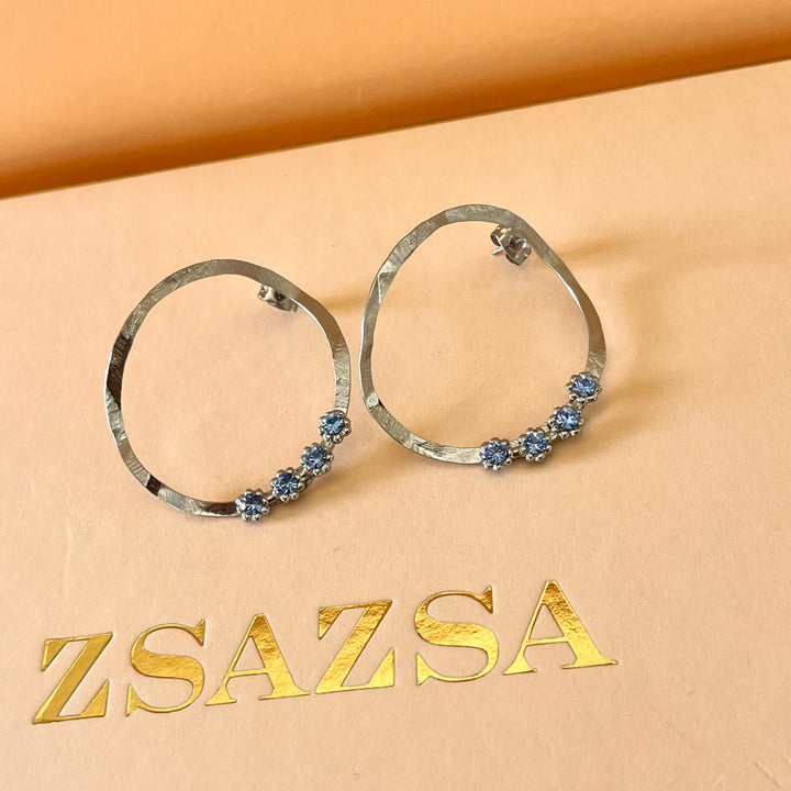 Light blue Preciosa crystals handmade set