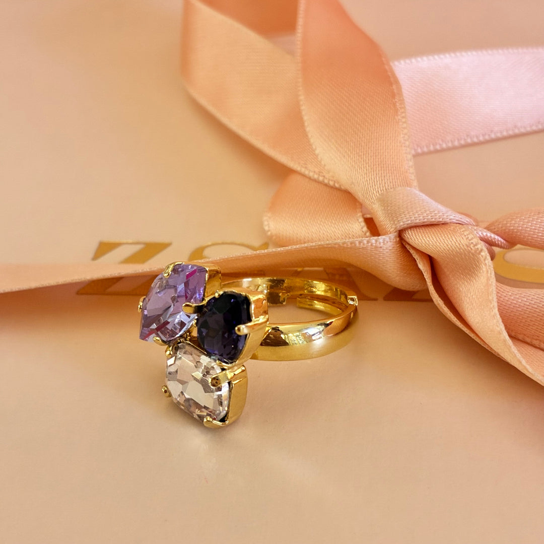 Shades of purple Swarovski crystals set