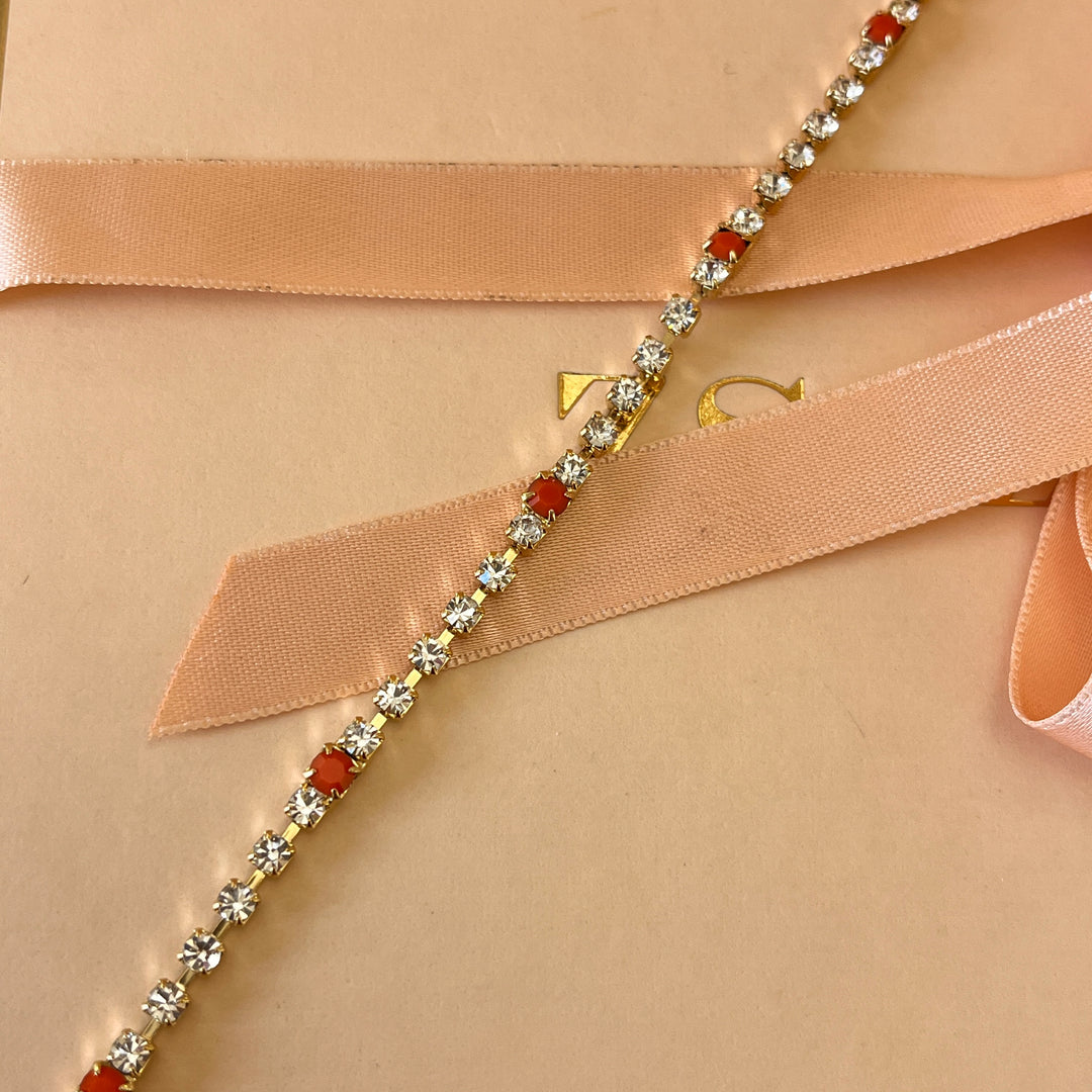 Orange Swarovski crystals bracelet