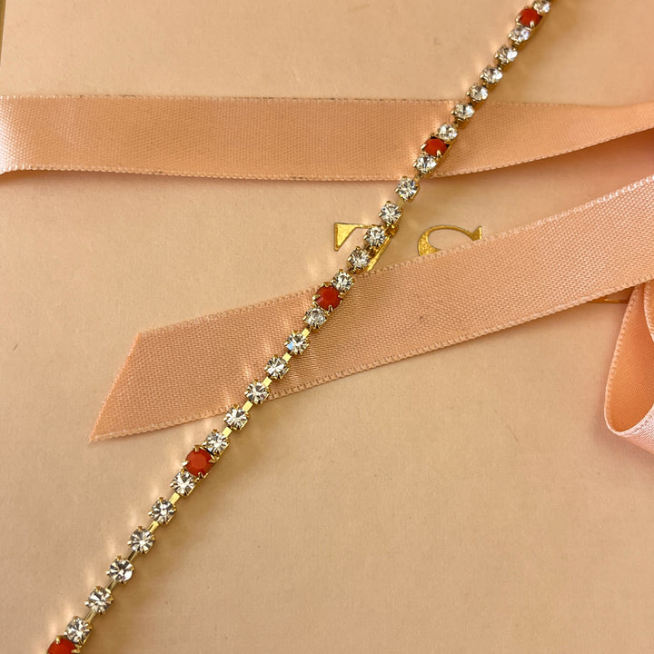 Orange Swarovski crystals bracelet