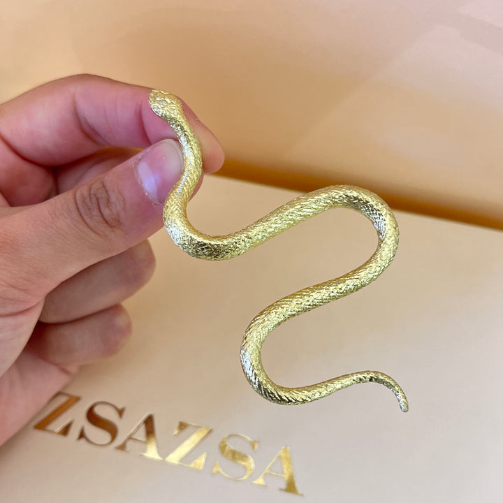 Snake gold handmade earring & ring