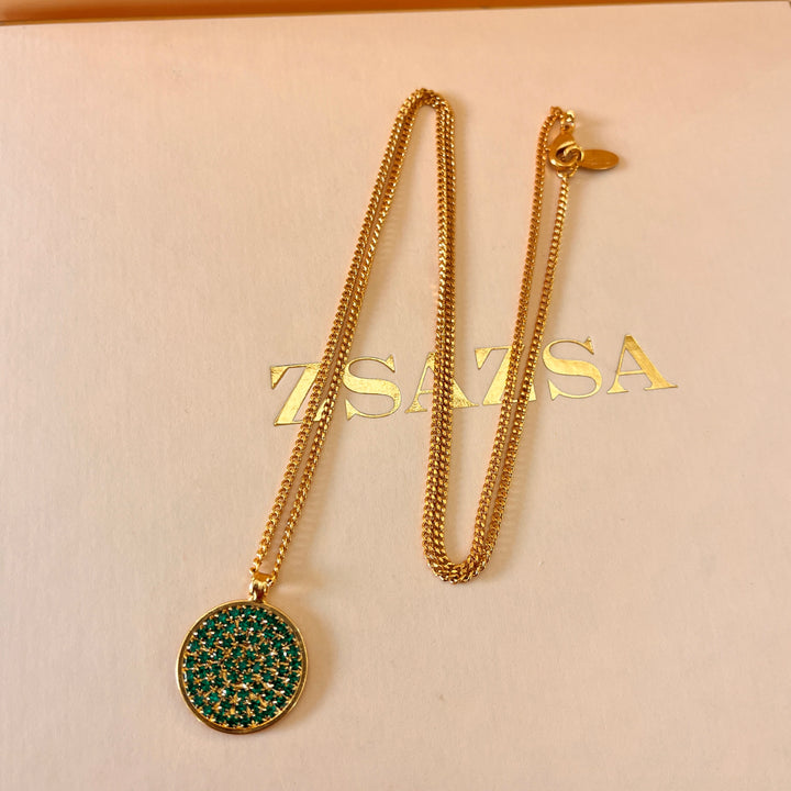 Dark green preciosa crystal pendant