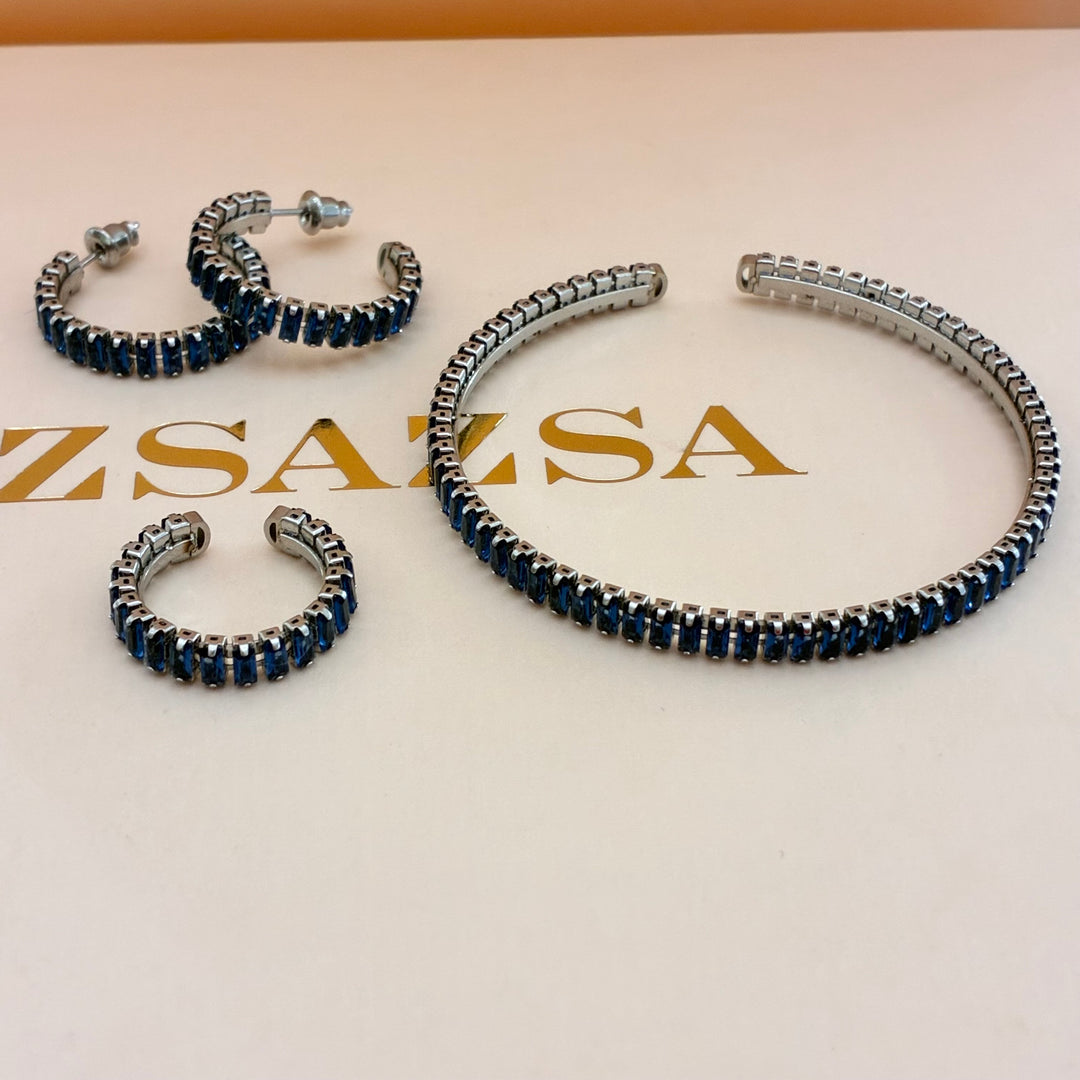 Baguette navy blue stainless steel set